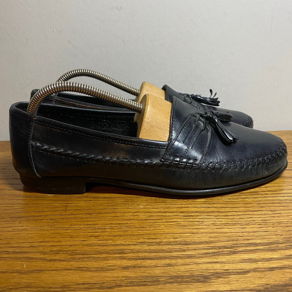 Giorgio Brutini Le Glove Black Leather Tassel Loafer Mens US 9EEE Casual Dress